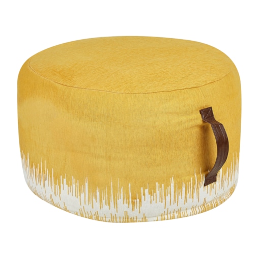 Puf 50 x 30 cm biało-żółty KAWAI