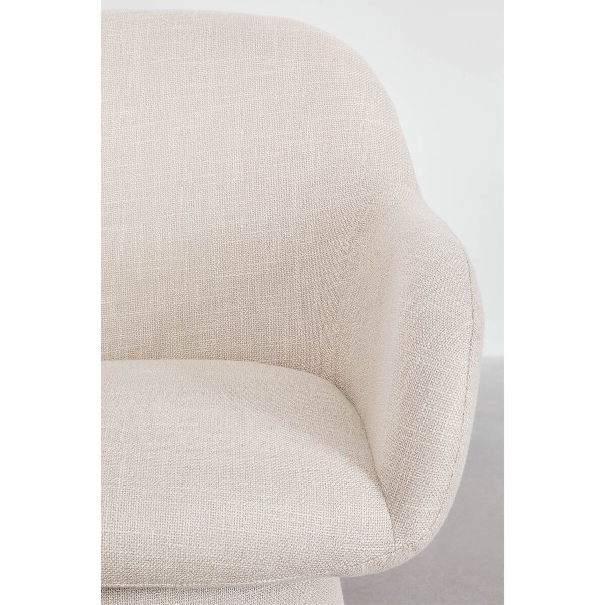 Krzesło do jadalni tapicerowane Erica z podłokietnikami kremowe