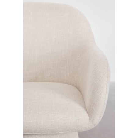 Krzesło do jadalni tapicerowane Erica z podłokietnikami kremowe