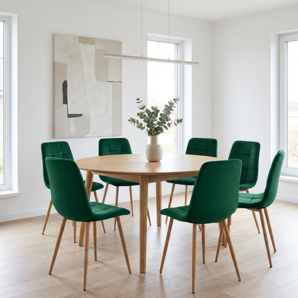 Krzesło tapicerowane welurowe zielone pikowane nowoczesne