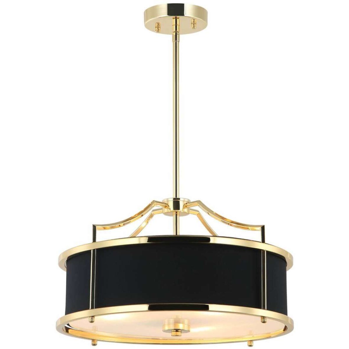 LAMPA okrągła Stanza Gold Nero S Orlicki Design wisząca OPRAWA abażurowa w stylu klasycznym czarna złota