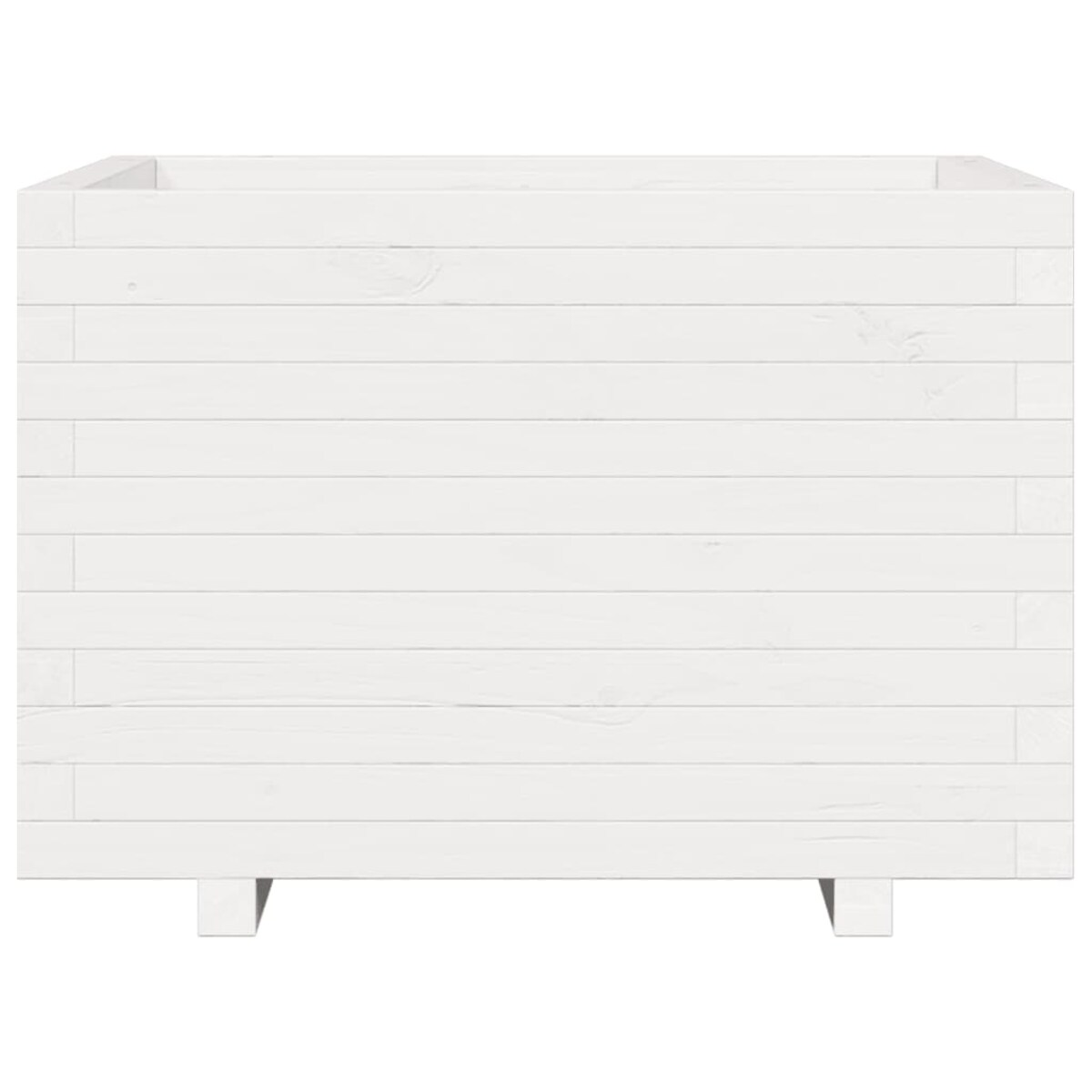 vidaXL Donica ogrodowa, biała, 70x70x49,5 cm, lite drewno sosnowe