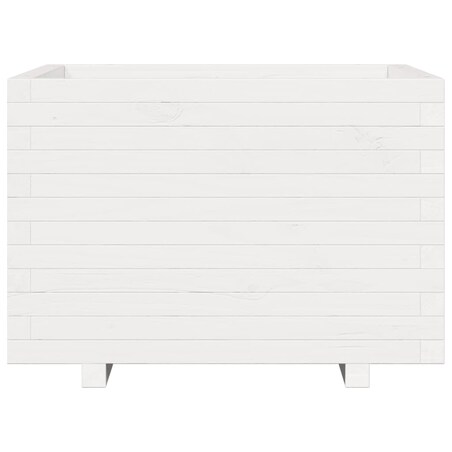 vidaXL Donica ogrodowa, biała, 70x70x49,5 cm, lite drewno sosnowe