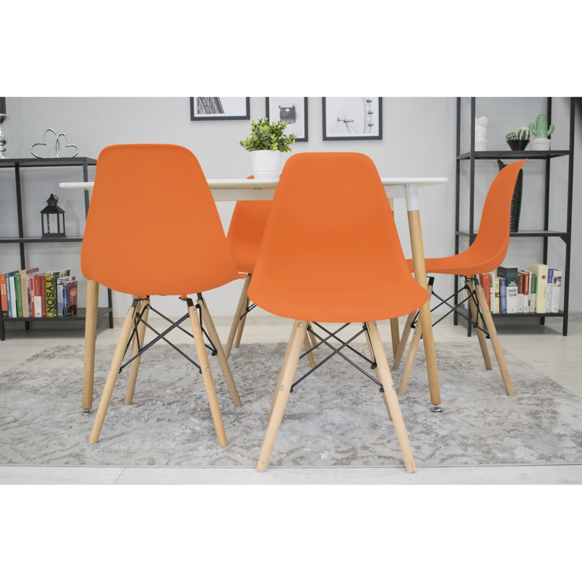 Krzesło Do Jadalni Kuchni Salonu Osaka Pomarańcz / Nogi Naturalne