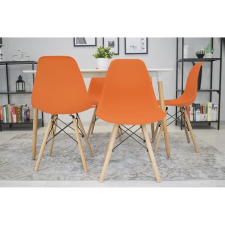 Krzesło Do Jadalni Kuchni Salonu Osaka Pomarańcz / Nogi Naturalne