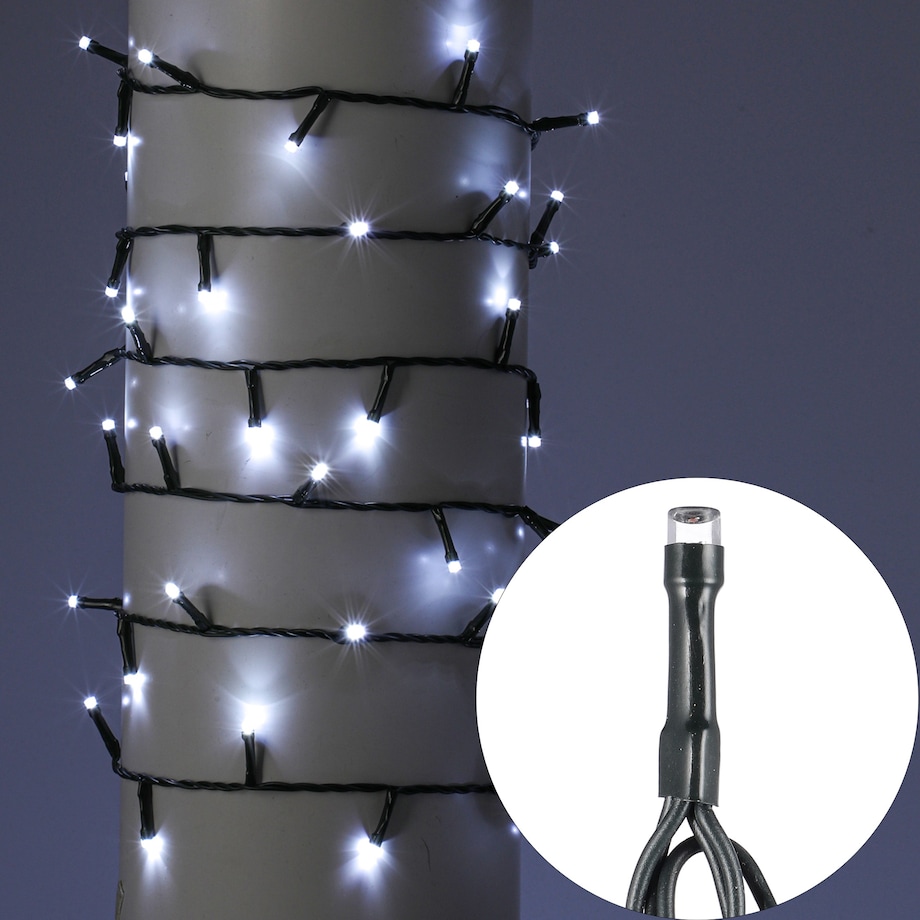 Girlanda 200Led Dodatkowe Gniazdo, Timer, Zimny Biały, Sieciowa, Zew.