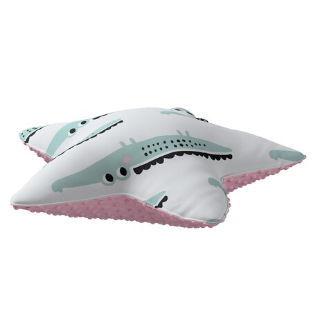 Poduszka Lucky Star z minky, ecru-zielony, 52x15x52cm, Magic Collection