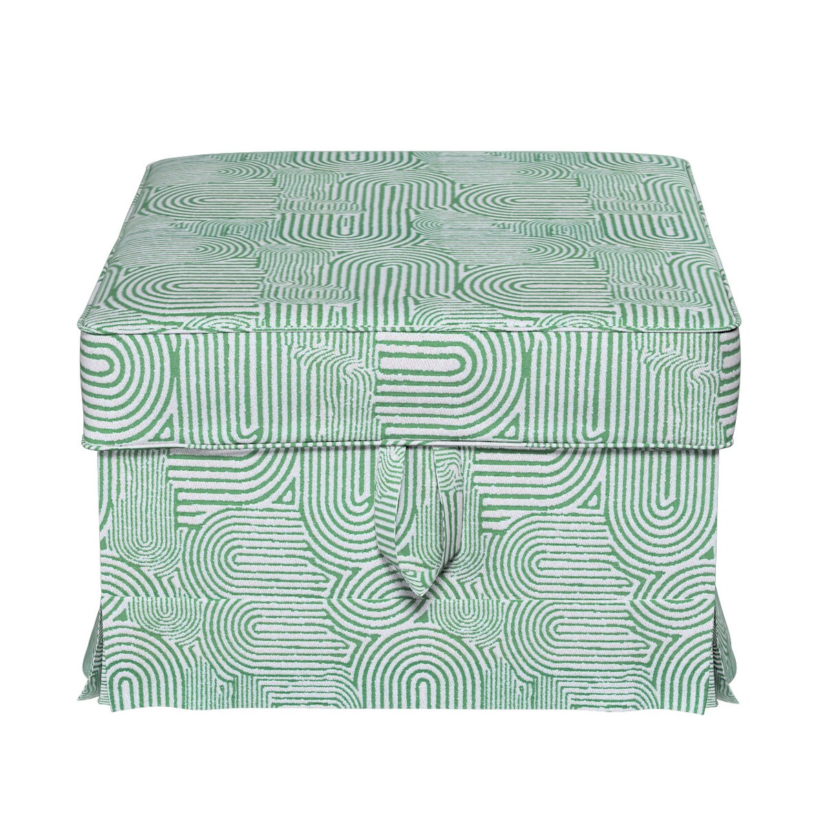 Pokrowiec na podnóżek Ektorp Bromma, miętowe łuki na kremowym tle, 60 x 79 x 42 cm, Cosy Home