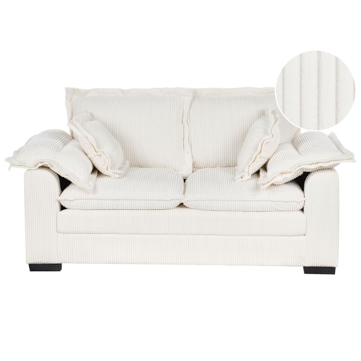 Sofa 2-osobowa sztruksowa biała TIRRO