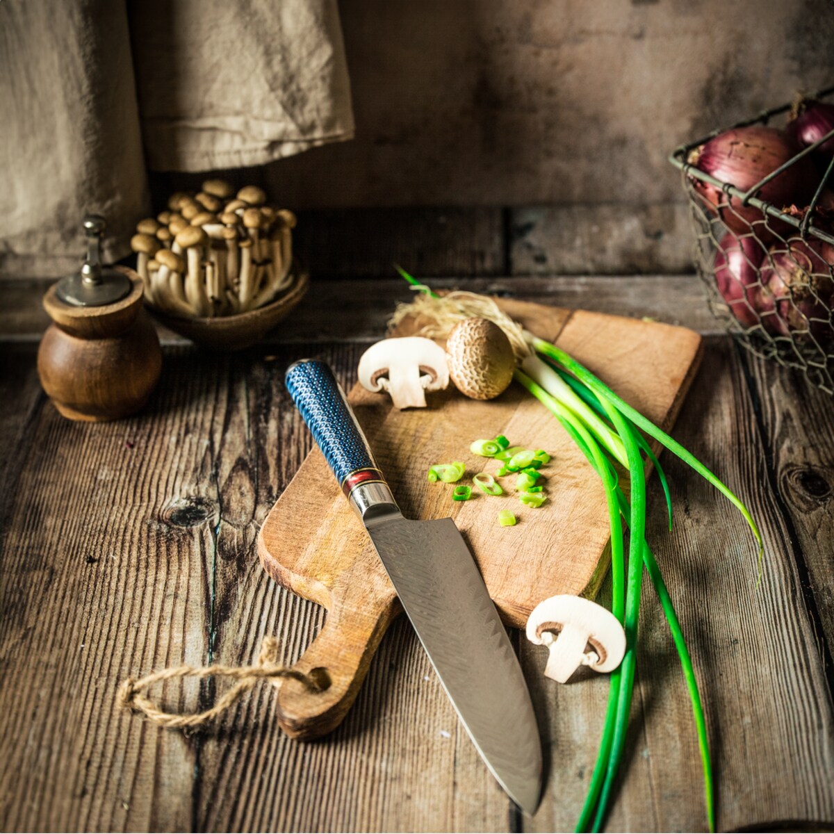 Japoński nóż szefa kuchni Fukutsu w pudełku prezentowym Stal damasceńska VG-10 Profesjonalny nóż