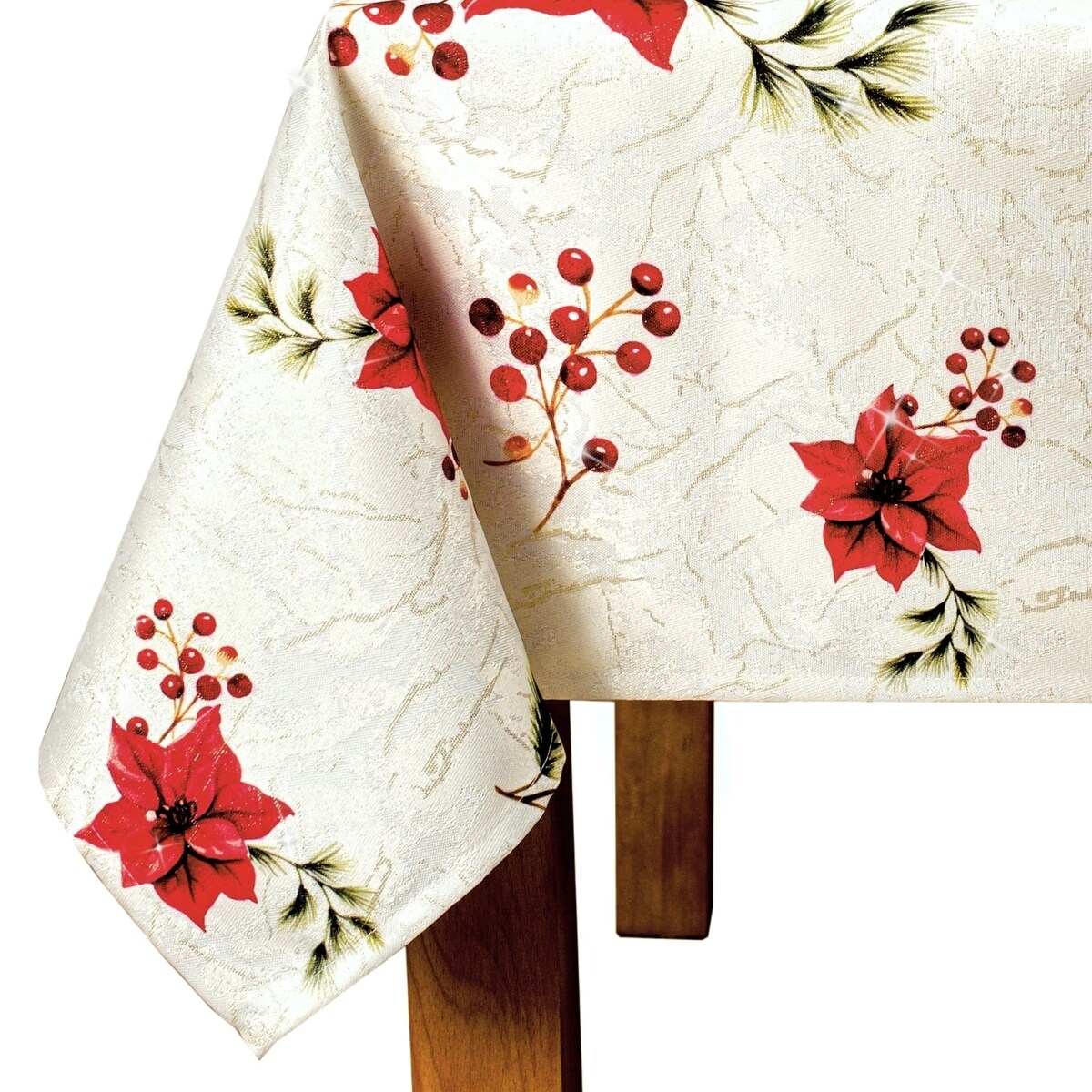 Obrus Świąteczny Gwiazda Betlejemska - 120x120 cm - wielokolorowy