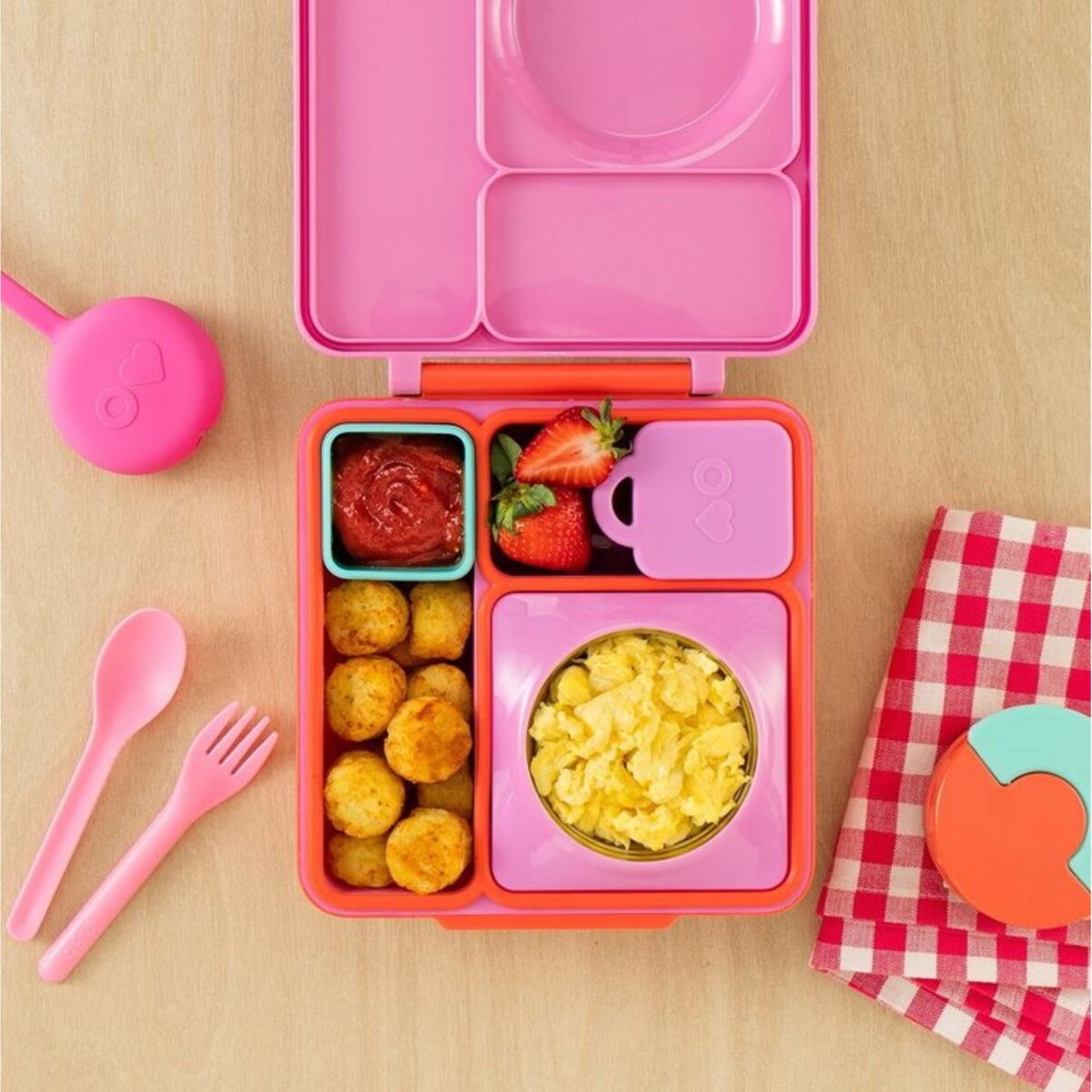 OMIE OMIEDIP 2 szczelne pojemniczki, Pink / Teal
