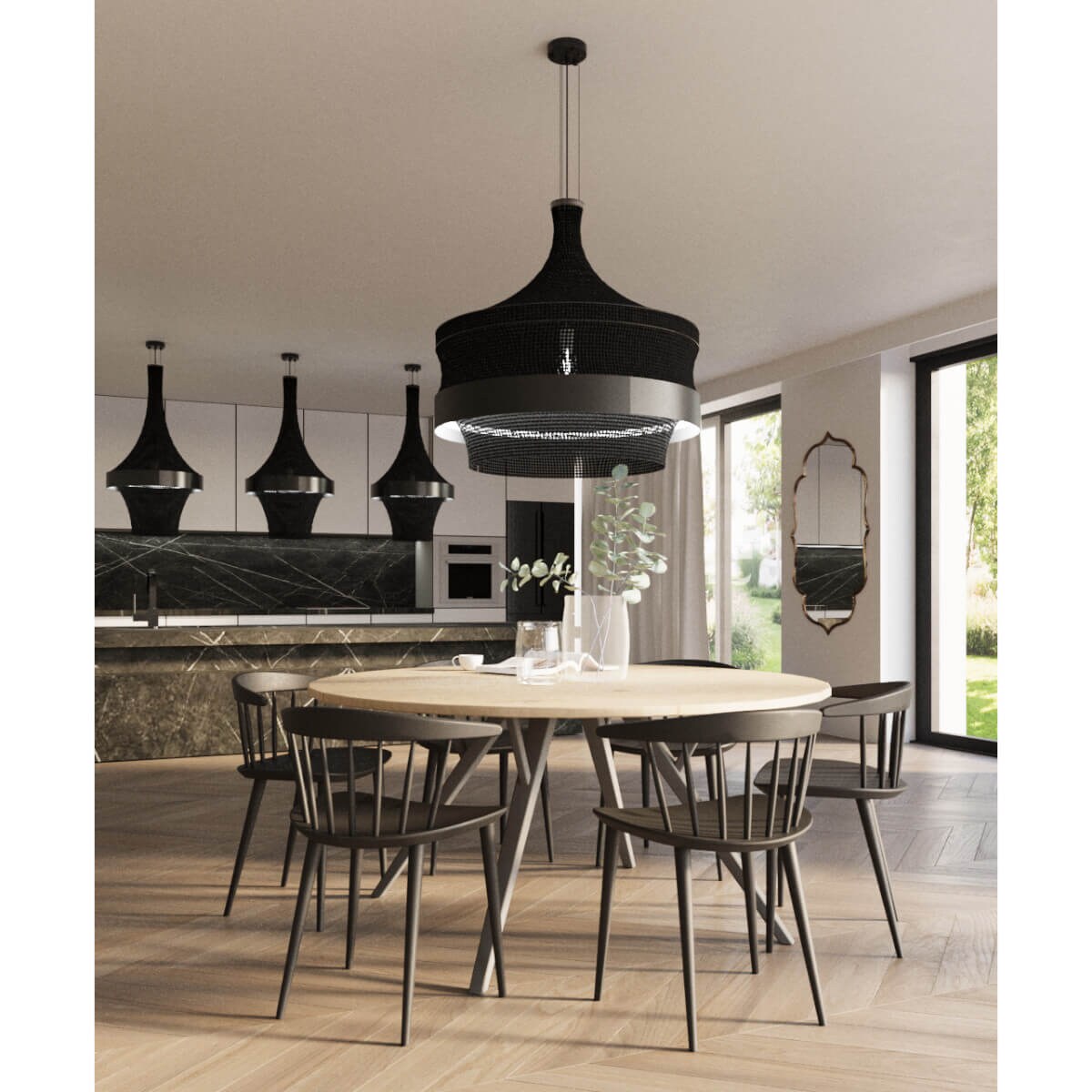 Regulowana lampa wisząca Dota 5035 Amplex LED 26W 3000K podwójna bawełna beżowa