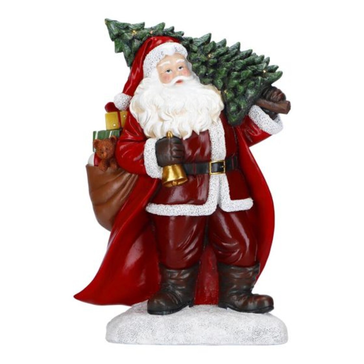 Mikołaj niosący choinkę LED, 38.5 cm, Timstor