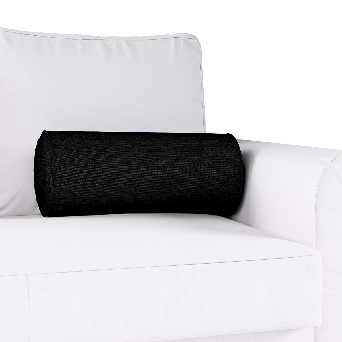 Poduszka wałek z zakładkami, czarny, Ø20 x 50 cm, Etna
