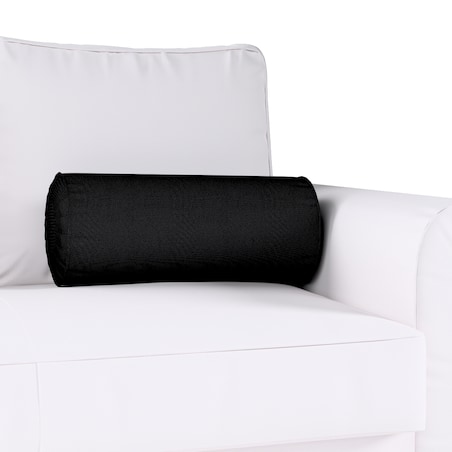 Poduszka wałek z zakładkami, czarny, Ø20 x 50 cm, Etna