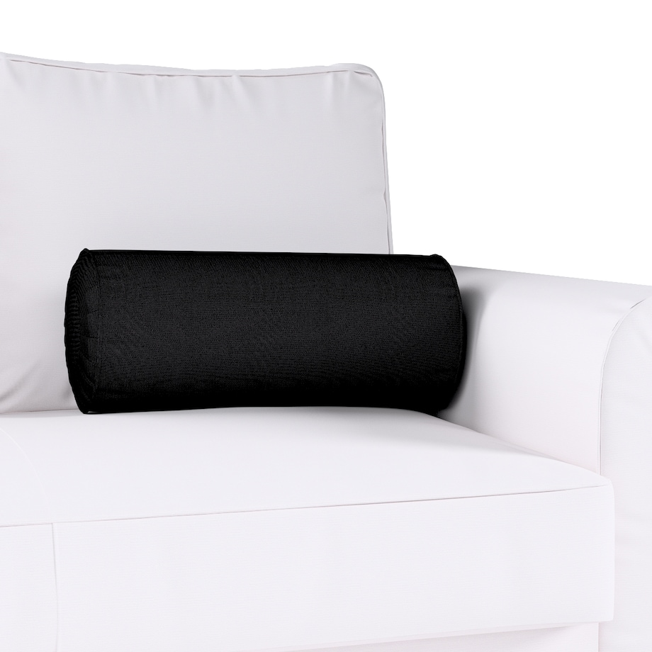 Poduszka wałek z zakładkami, czarny, Ø20 x 50 cm, Etna