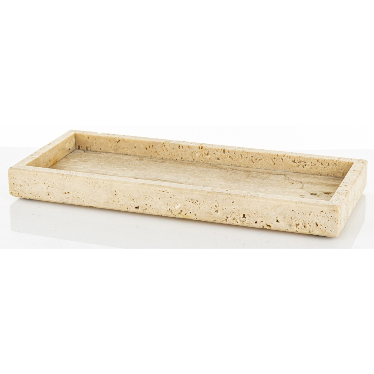 Taca dekoracyjna z trawertynu 30x13x3 cm VANTIERA small