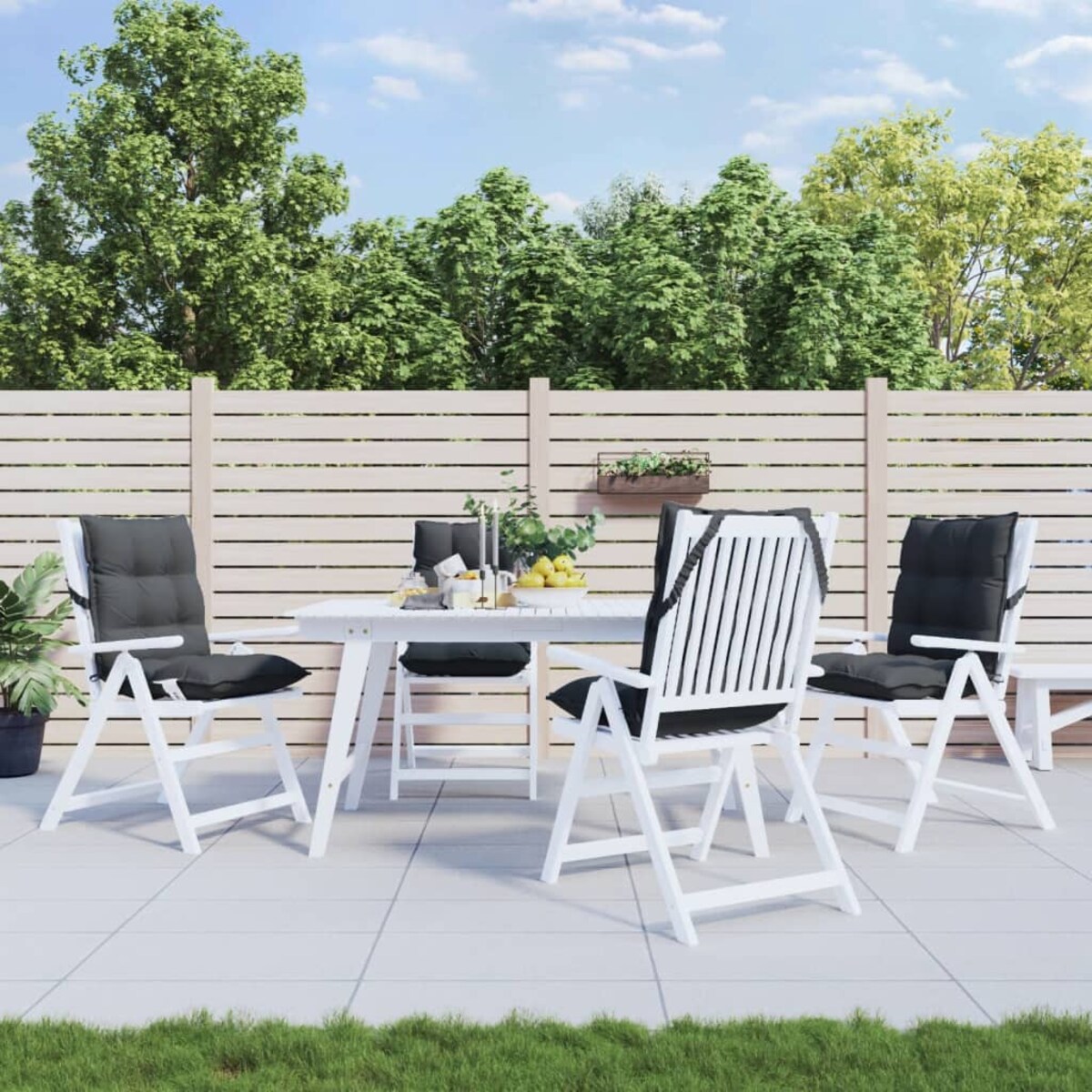 vidaXL Poduszki na krzesła z niskim oparciem, 4 szt., antracytowe