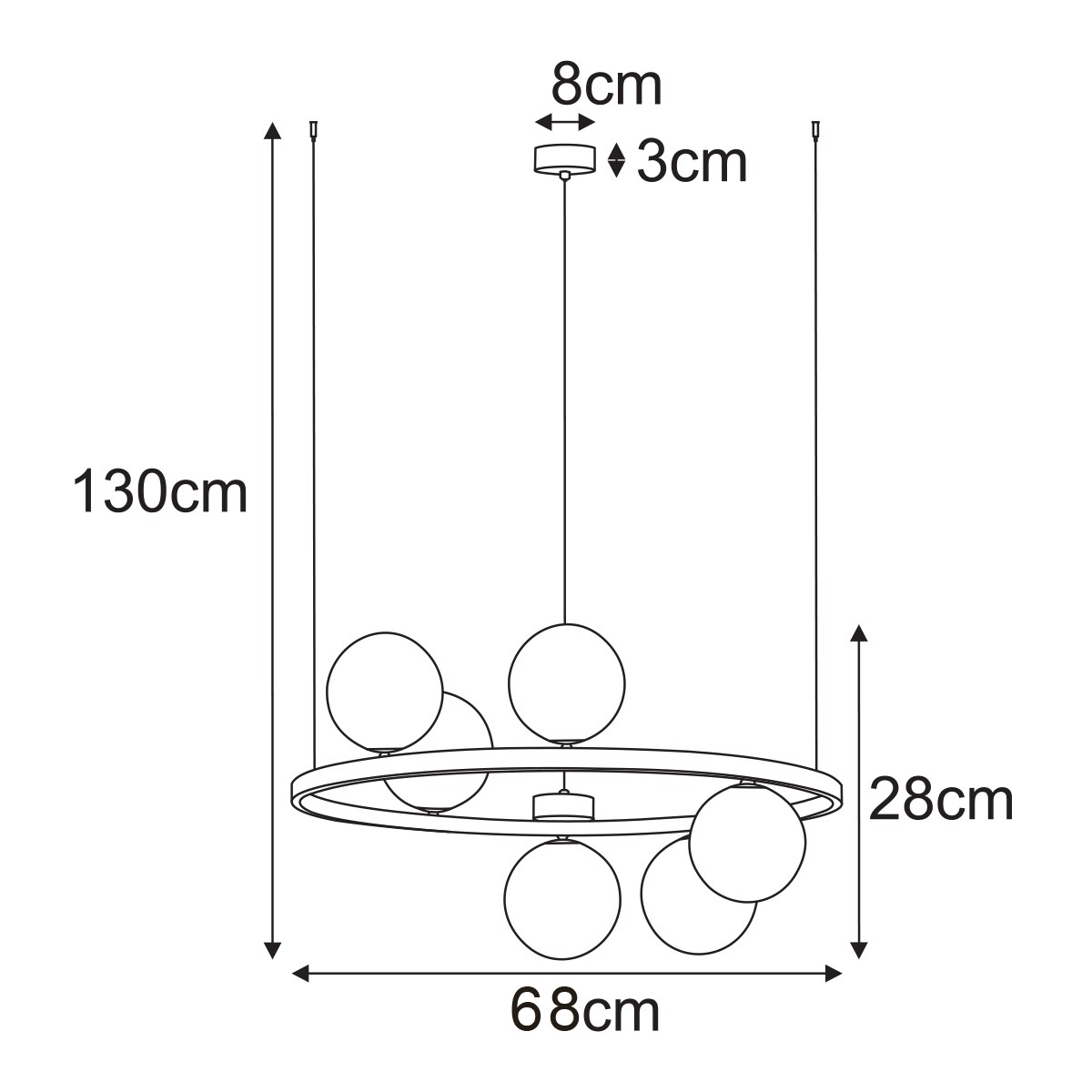 Lampa wisząca K-5703 z serii MONZA