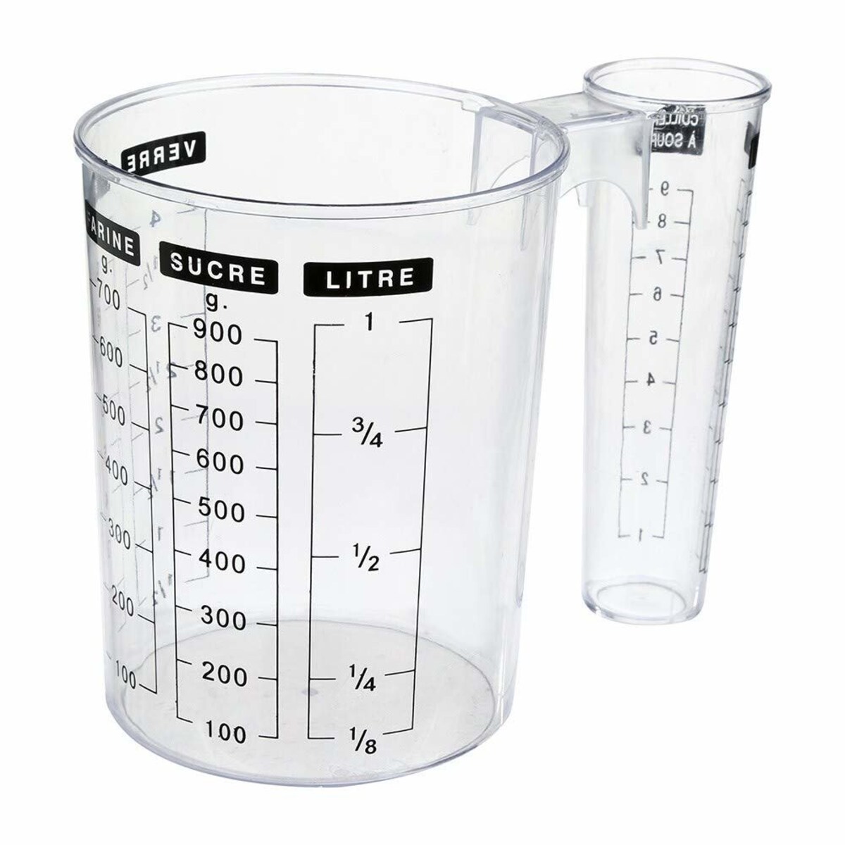 Miarka kuchenna do produktów sypkich, 2 komory, tworzywa sztuczne