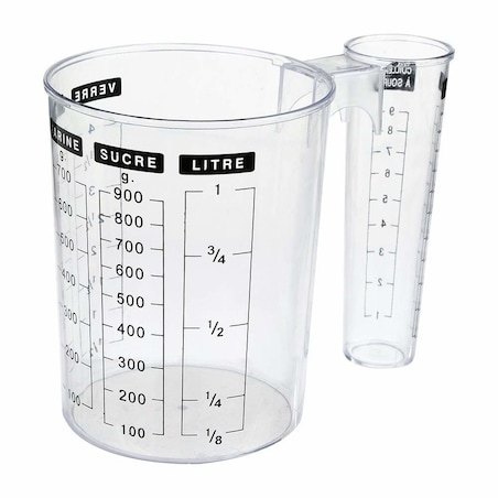 Miarka kuchenna do produktów sypkich, 2 komory, tworzywa sztuczne