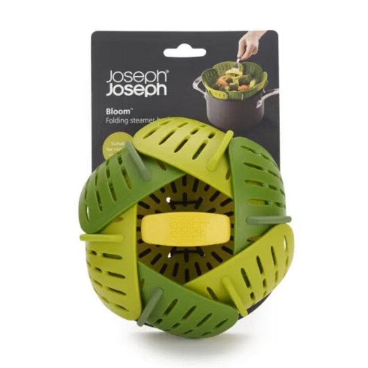 Koszyk do gotowania na parze zielony Bloom, 16 x 16 x 10 cm, Joseph Joseph