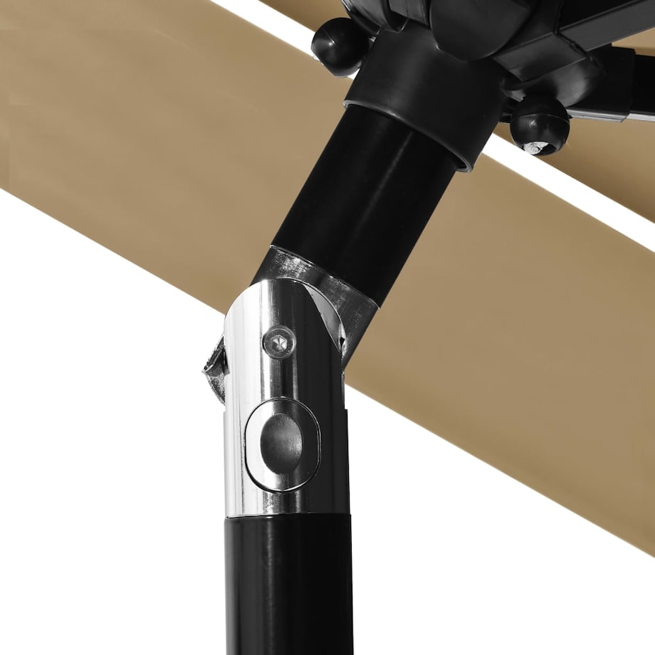 vidaXL 3-poziomowy parasol na aluminiowym słupku, taupe, 2,5 m