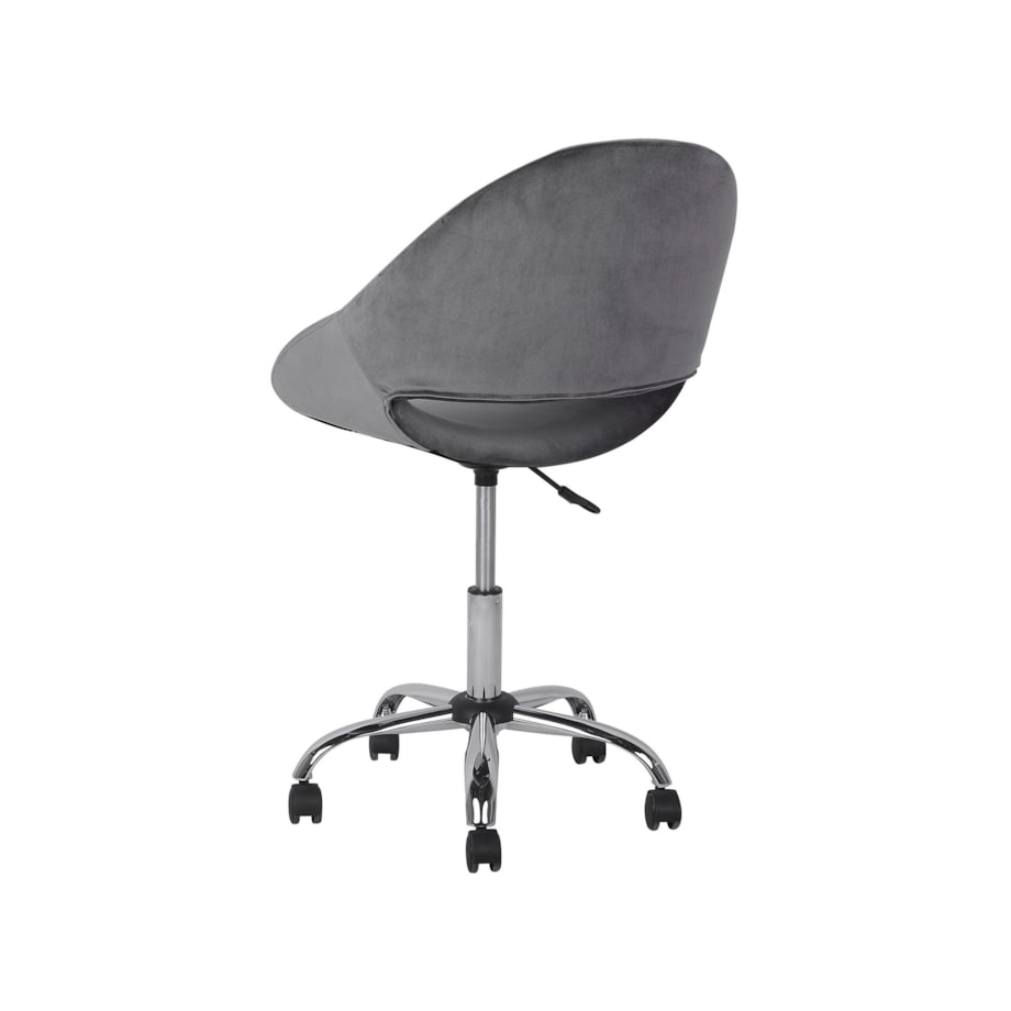 Krzesło biurowe regulowane welurowe szare SELMA
