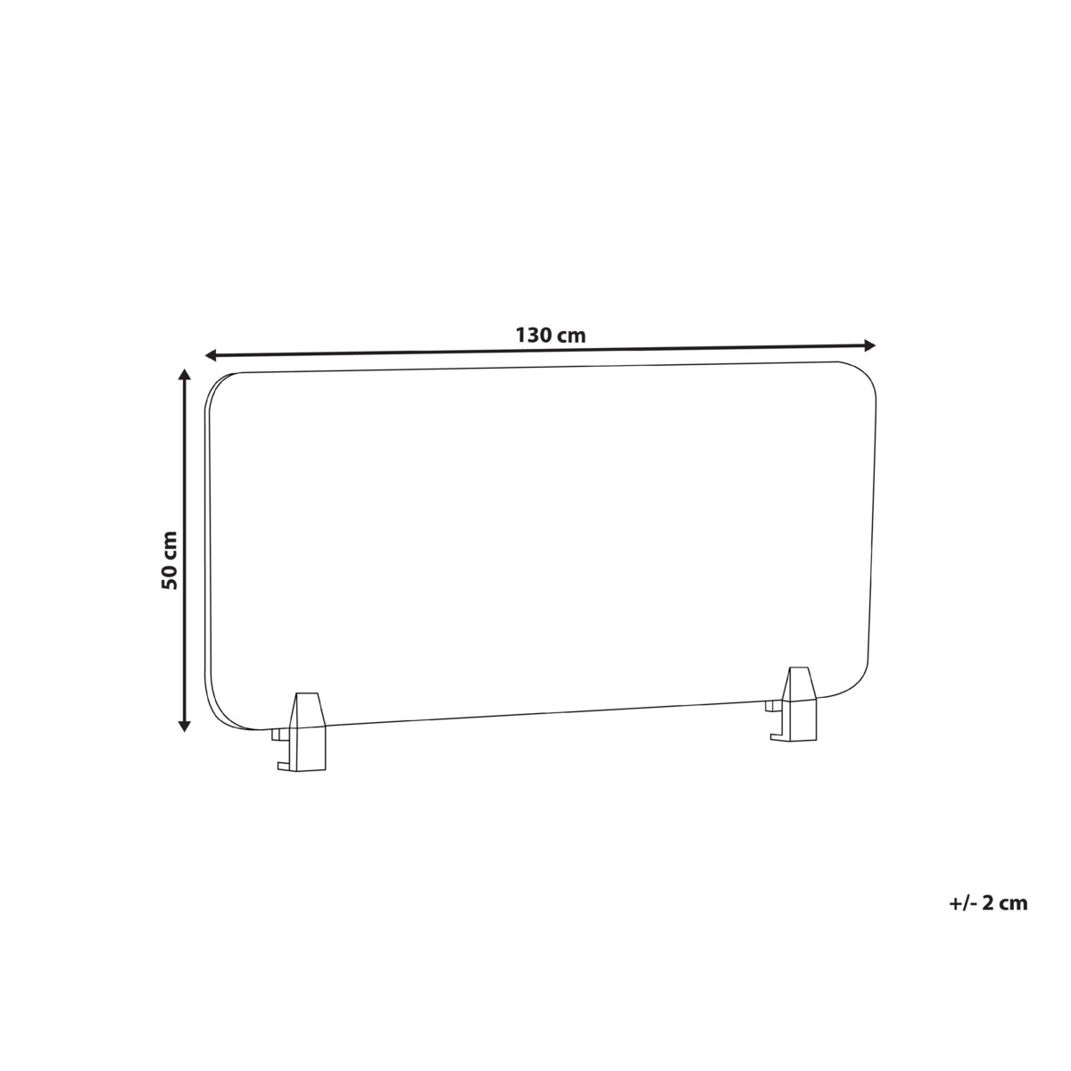 Przegroda biurkowa 130 x 50 cm Różne rozmiary