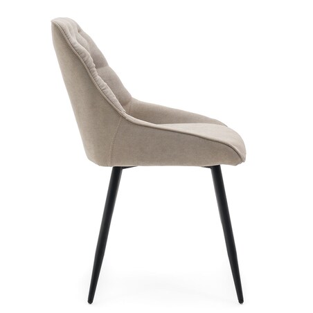 Krzesło tapicerowane LUMO beżowe czarne nogi do salonu biura