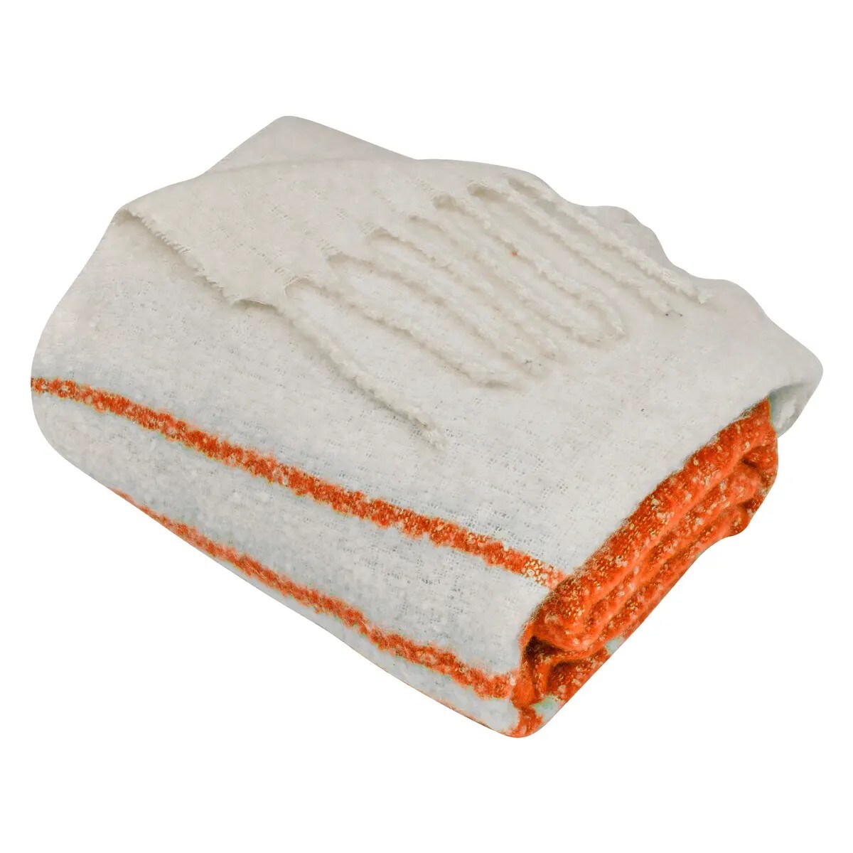 Pled z efektem moheru, pomarańczowy, 130x170 cm, Flow