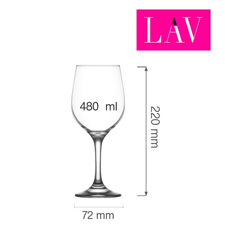 Kieliszek do wina i wody Fame 480 ml, LAV