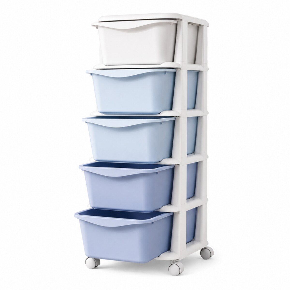 Plastikowy regał na kółkach szafka szuflady szafa 97 x 38 x 37 cm PO23