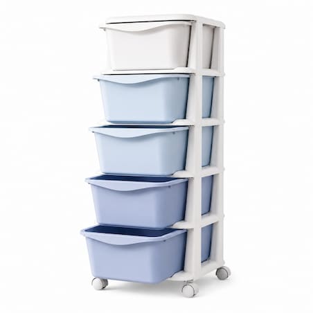 Plastikowy regał na kółkach szafka szuflady szafa 97 x 38 x 37 cm PO23