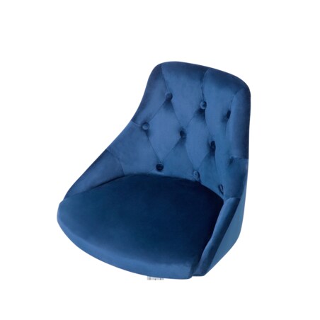 Krzesło biurowe regulowane welurowe niebieskie PARRISH