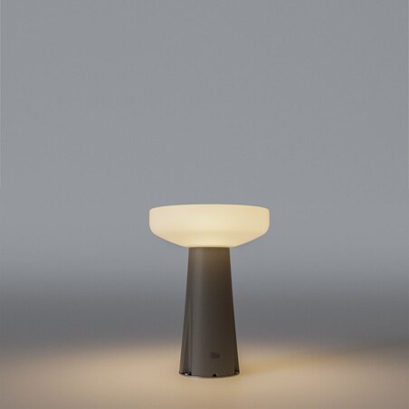 Lampa ogrodowa stojąca Paquita LUMPQTSMSLNW King Home IP65 grzybek szara