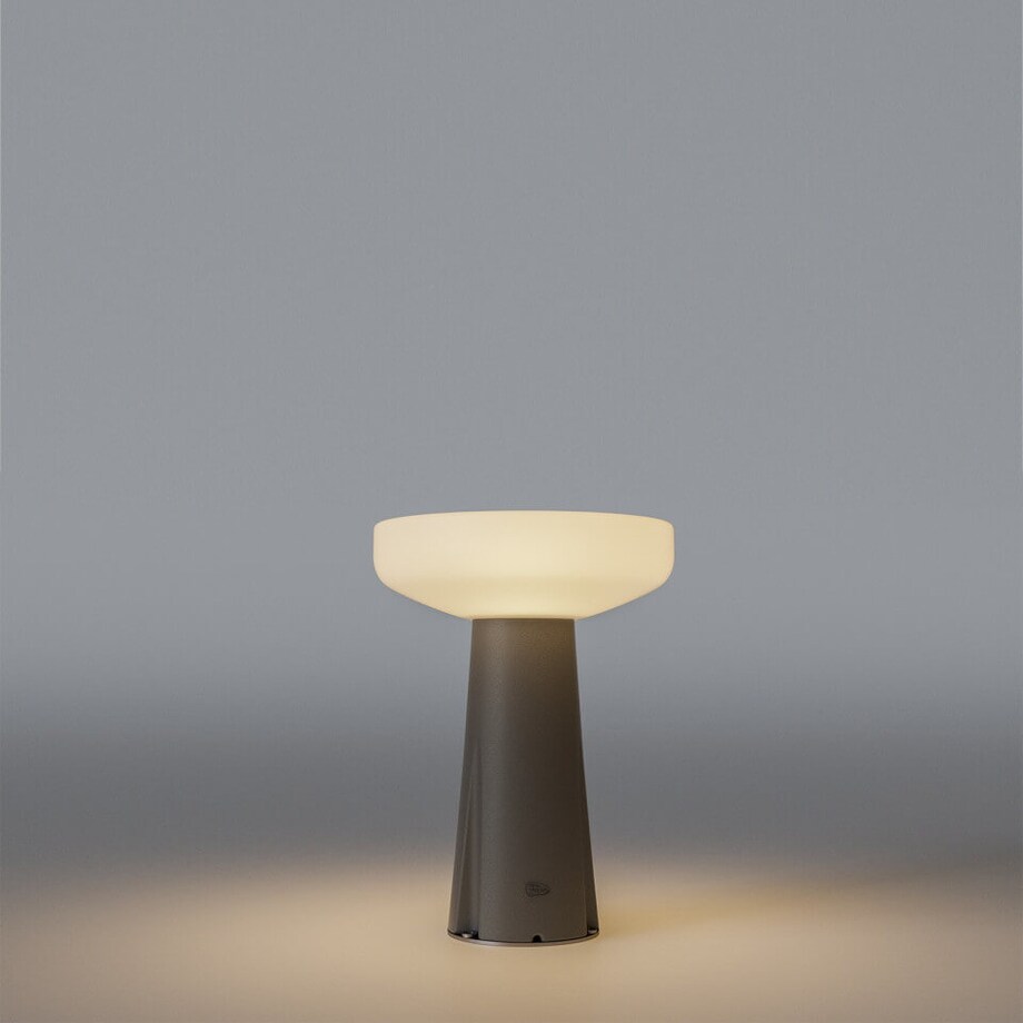 Lampa ogrodowa stojąca Paquita LUMPQTSMSLNW King Home IP65 grzybek szara