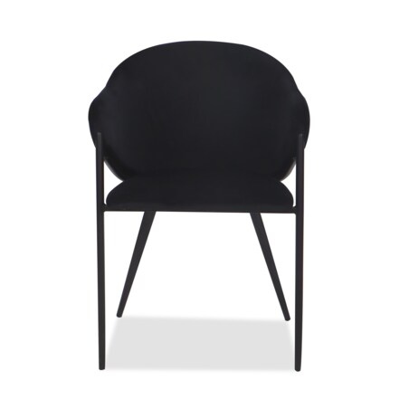 Krzesło tapicerowane do salonu welurowe GLAMOUR czarne