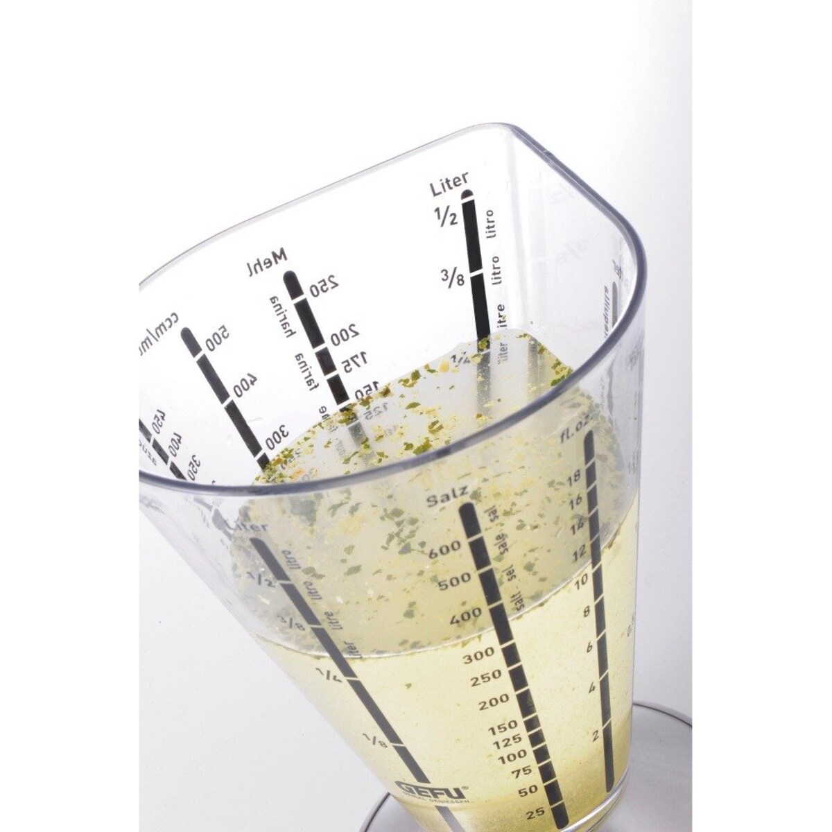 Kubek z miarką kuchenny, praktyczny, plastikowy dozownik