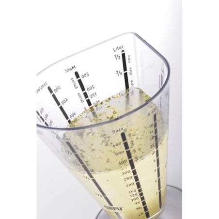 Kubek z miarką kuchenny, praktyczny, plastikowy dozownik