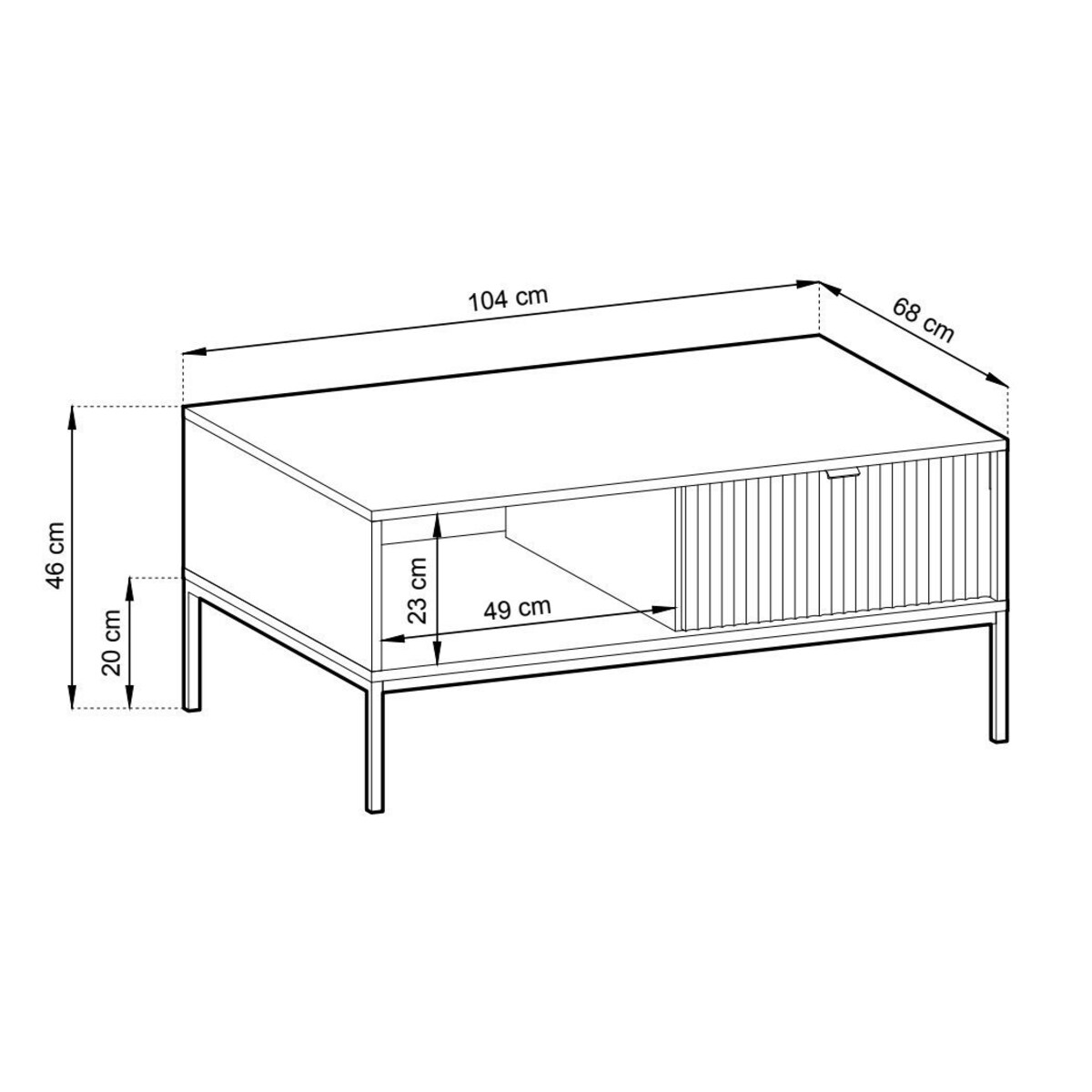 Stolik Delicious ryflowany biały