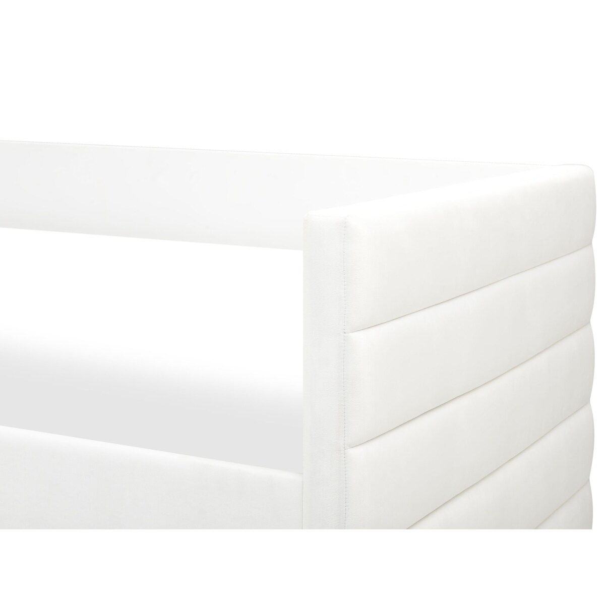 Łóżko dzienne z szufladami Welur MARRAY 90 x 200 cm Złamana biel