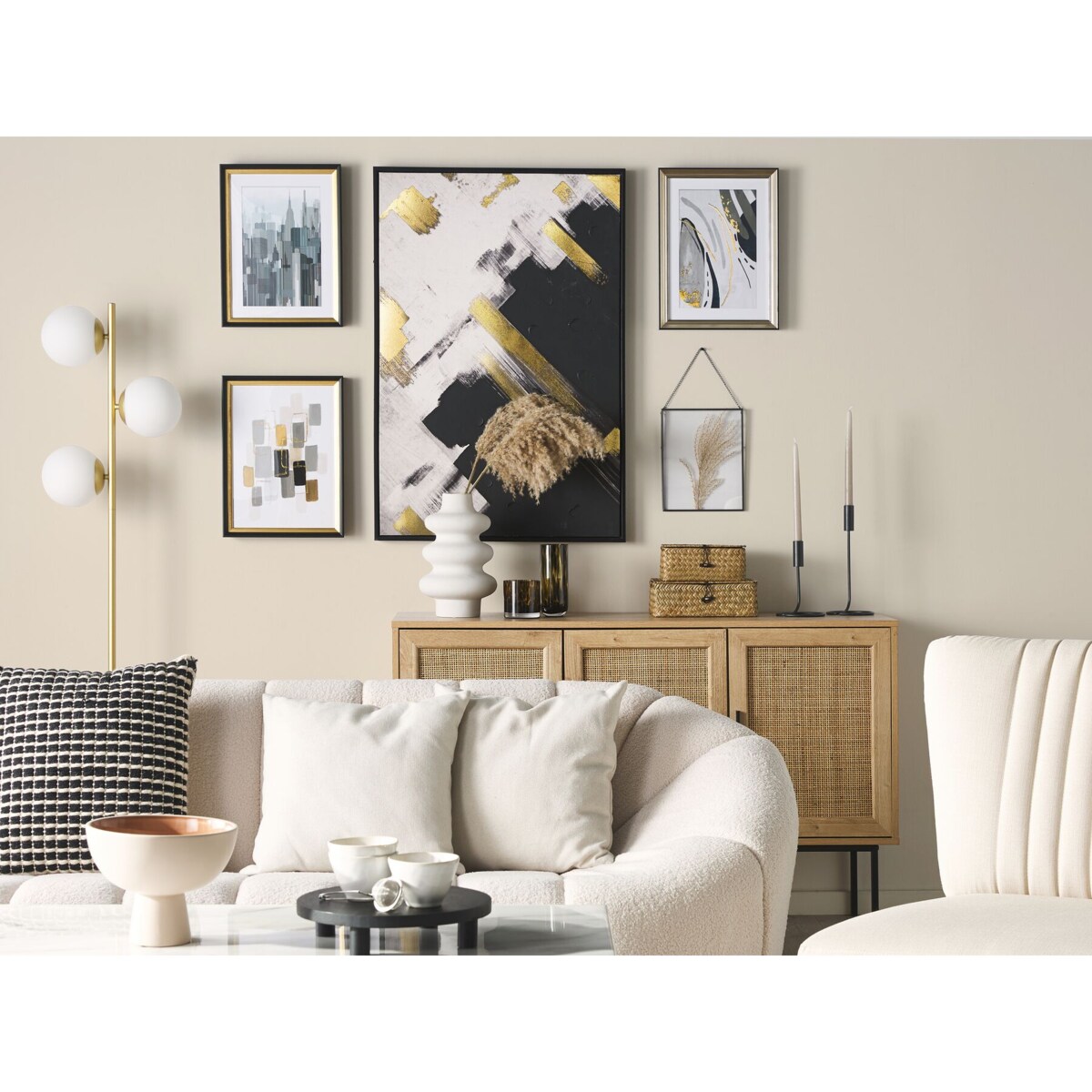 Obraz w ramie abstrakcja 30 x 40 cm szary HIDMO