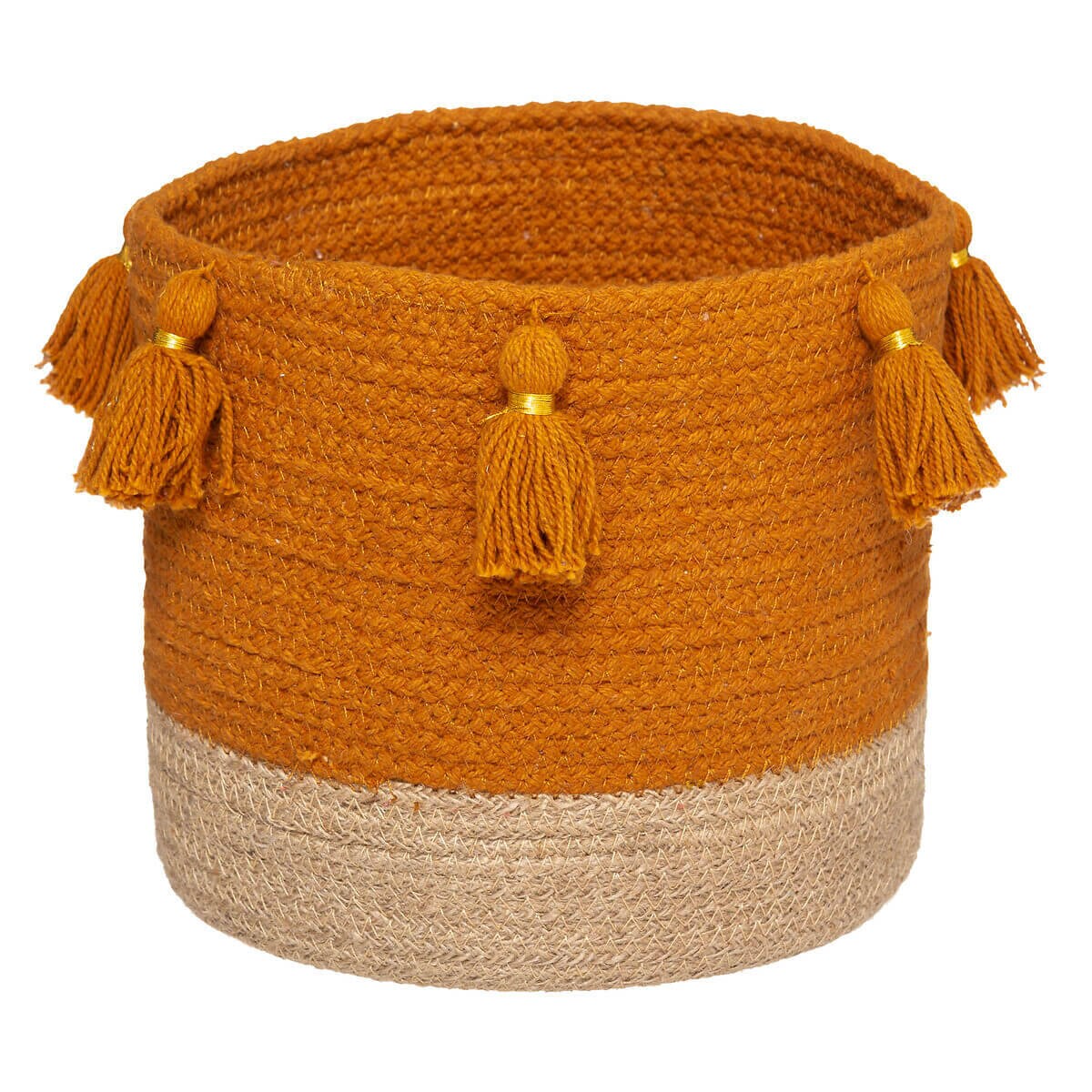 Kosze dekoracyjne okrągłe GYPSY z uchwytami, 3 sztuki