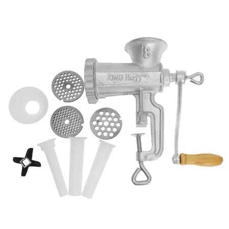 Maszynka żeliwna do mielenia mięsa #8 + akcesoria KINGHOFF