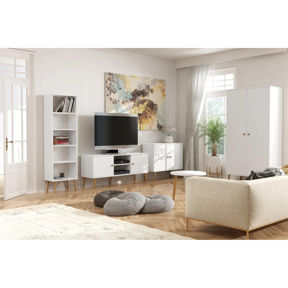 Szafa LEBEL z półkami 87cm biała mat