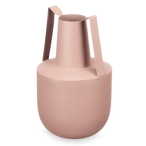 Wazon metalowy w pastelowym kolorze z uchwytami, 21 cm