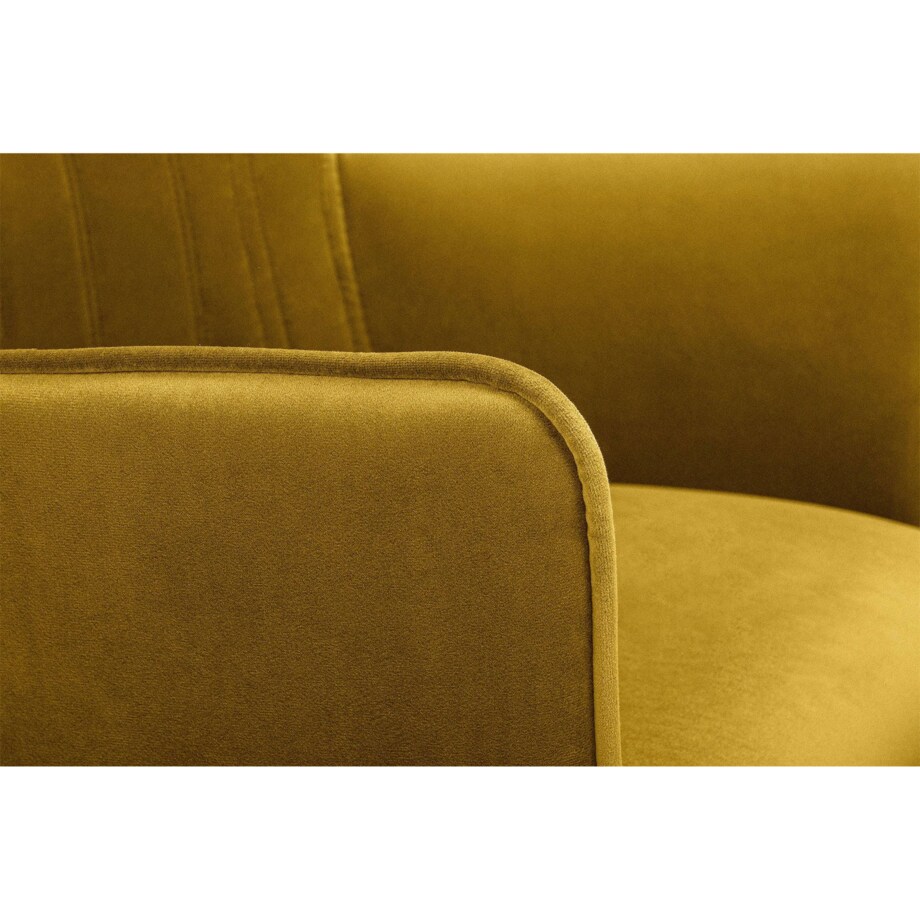 KONSIMO PYRUS welurowe krzesło  żółte