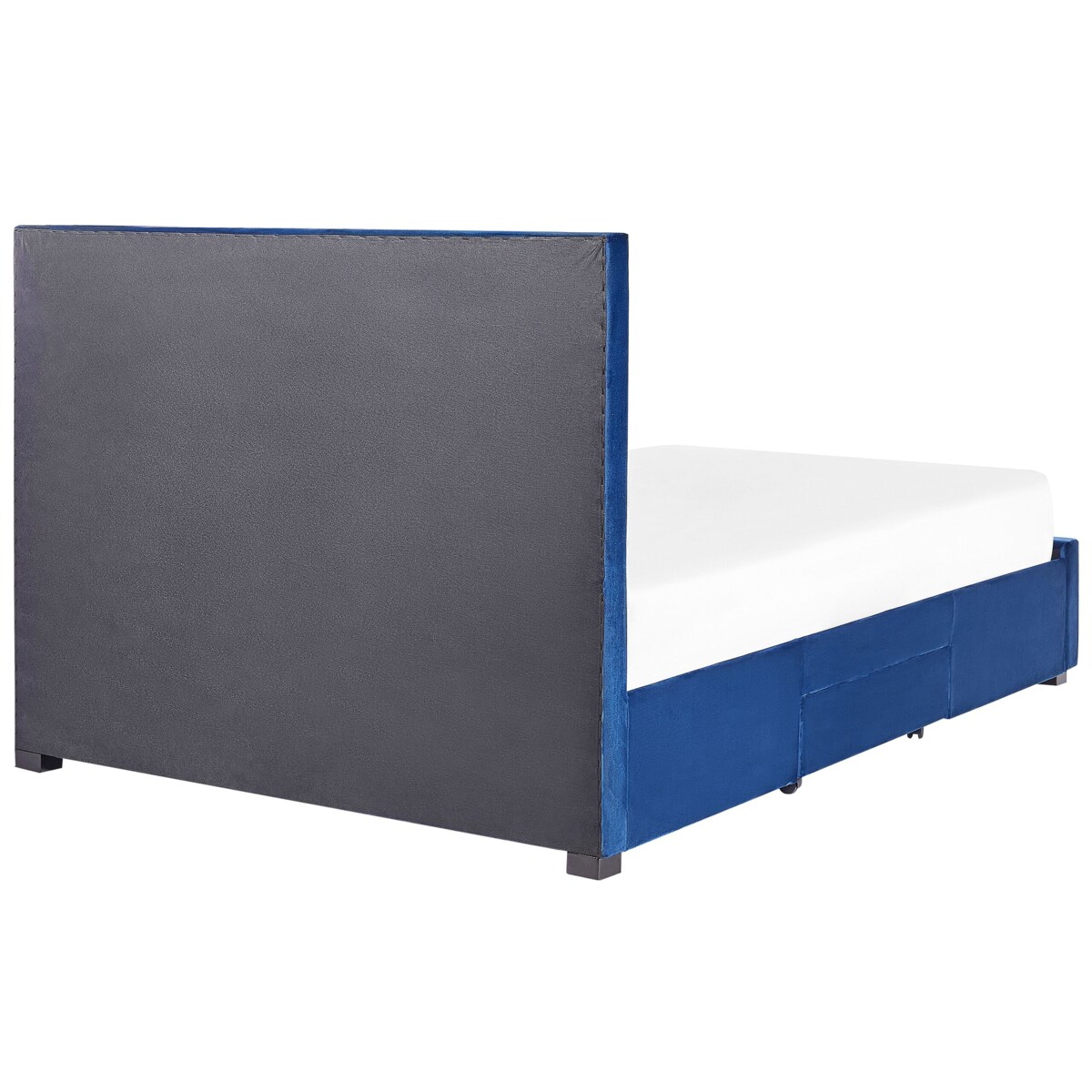 Łóżko z szufladami welurowe 160 x 200 cm niebieskie LIEVIN